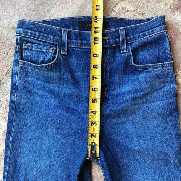 J Brand Julia High Rise Cropped Flare Raw Hem Medium Wash Jeans in Romance Sz 25 - Picture 11 of 15